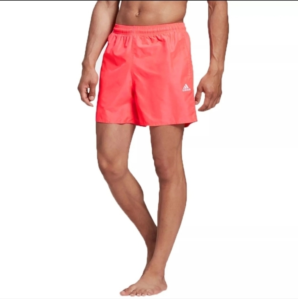 NWT Adidas Performance Solid Board Shorts Men's Swim Trunks Swim Shorts Neon